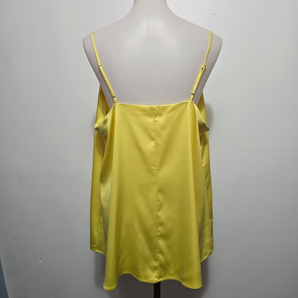 Lane Bryant Satin Cami Size 18 Yellow Adjustable Spaghetti Strap Tank Top - Picture 5 of 9